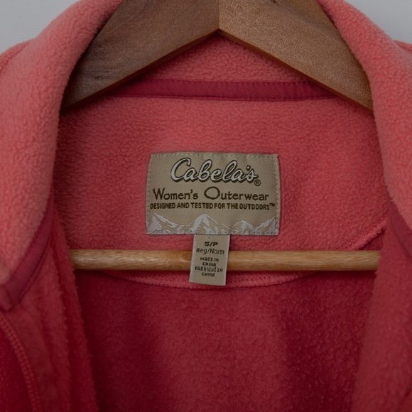 Cabela’s coral color soft fleece vest - Picture 9 of 16